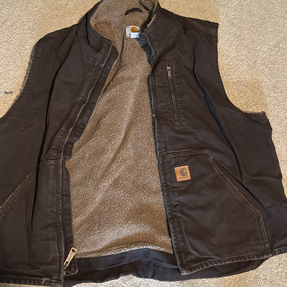 Carhartt Black Workwear Vest with Fleece Lining